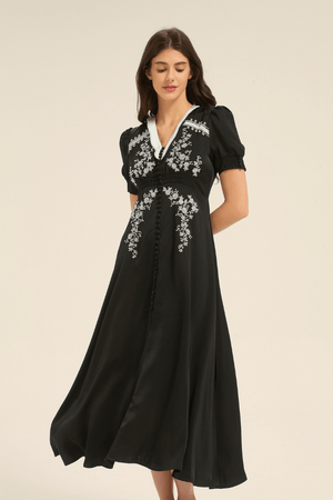 Edelweiss Embroidered Midi Dress - SIOENE