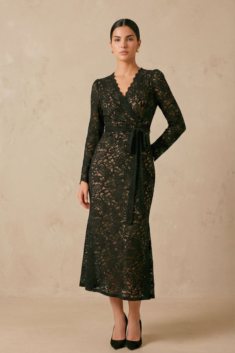 Juliette Lace Midi Dress XS