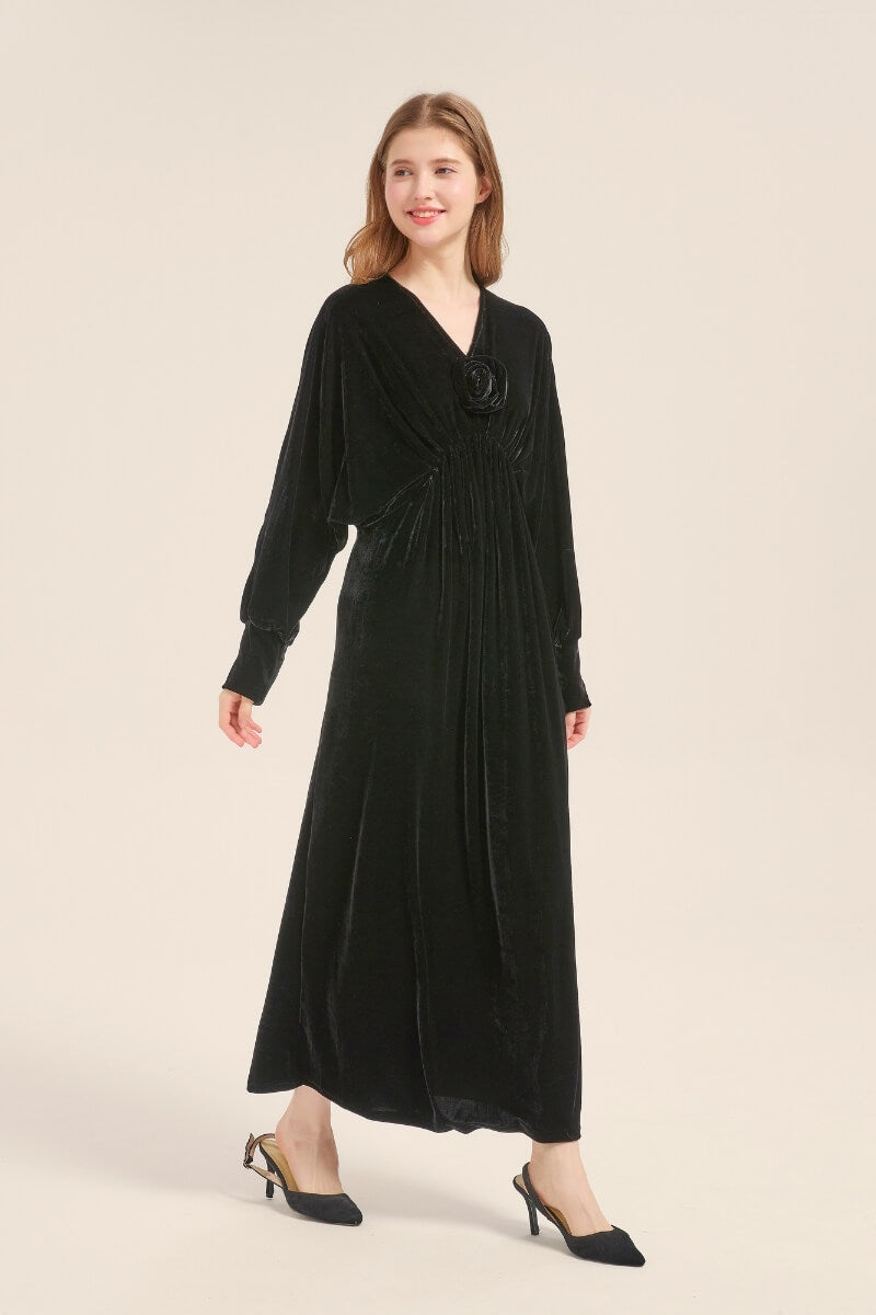 sachin and babi light blue dress Elegant Black Velvet Sheath/Column Off-the-shoulder Midi Dress main image 1