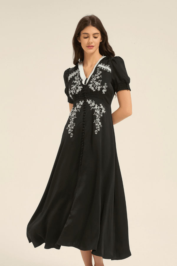 Edelweiss Embroidered Midi Dress - SIOENE