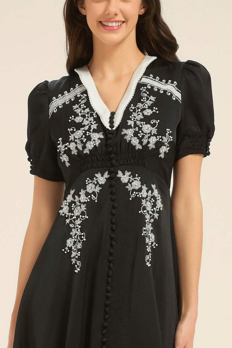Edelweiss Embroidered Midi Dress - SIOENE