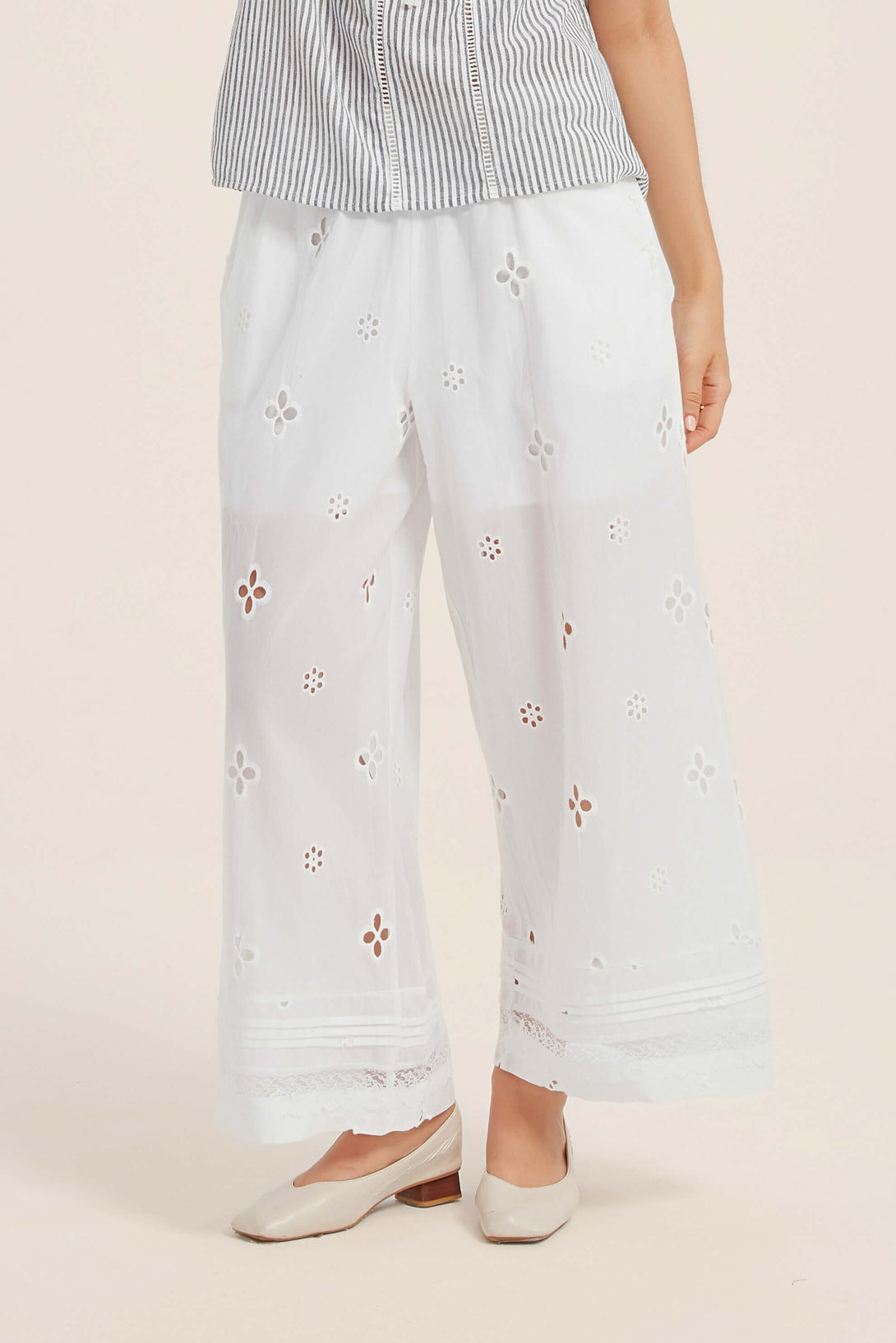 Eyelet Breeze Wide-Leg Pants - SIOENE