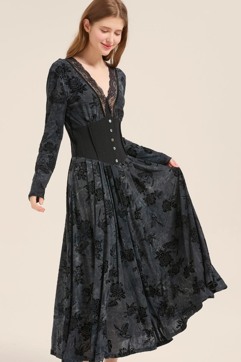 Golden Hour Corset Maxi Dress | Premium Quality Apparel Black / XL Golden Hour Corset Maxi Dress | Premium Quality Apparel Black / XL