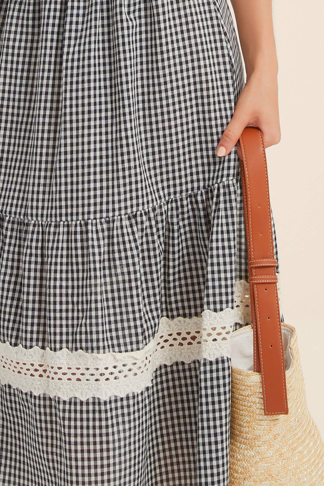 Laurette Eyelet Gingham Skirt - SIOENE