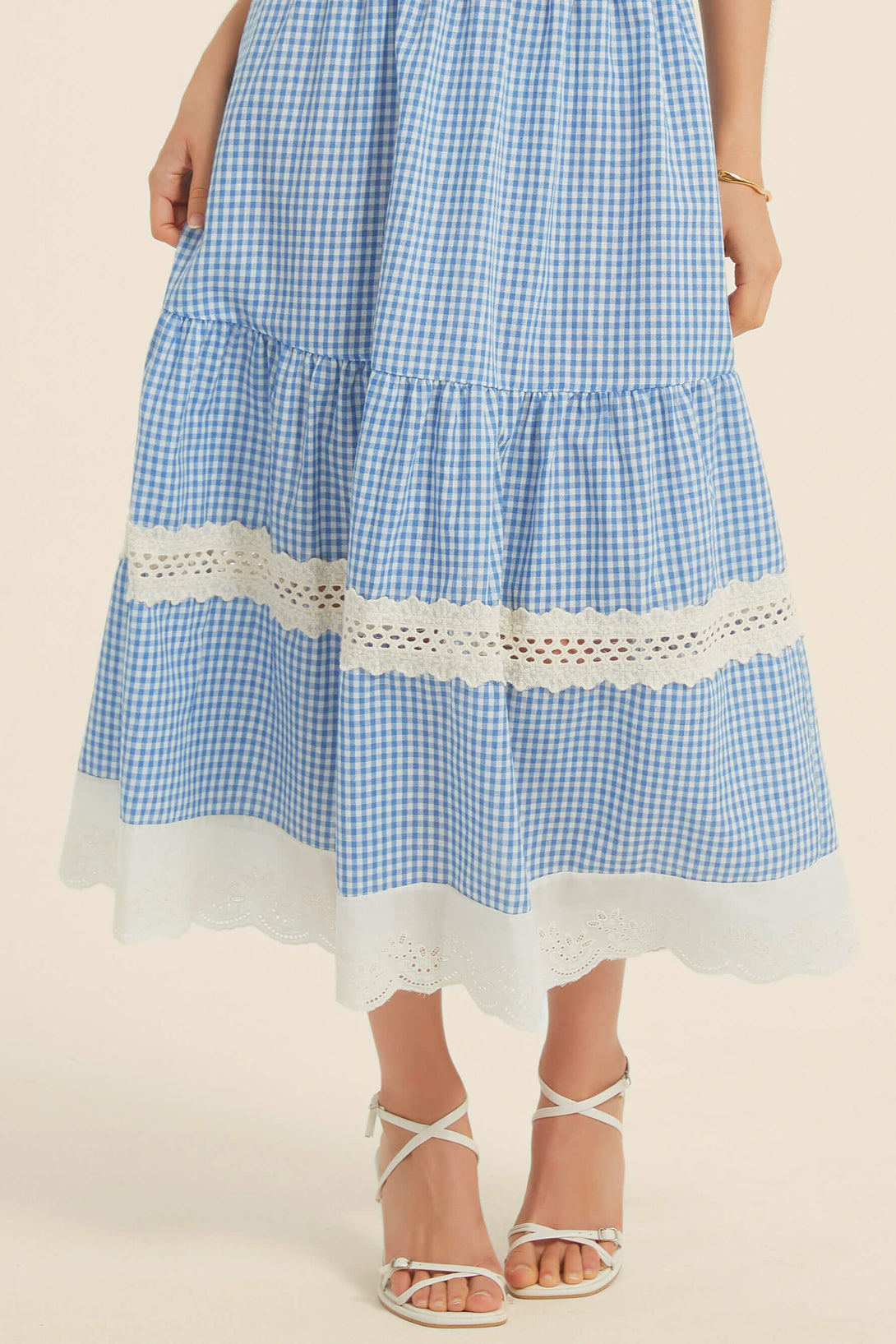 Laurette Eyelet Gingham Skirt - SIOENE